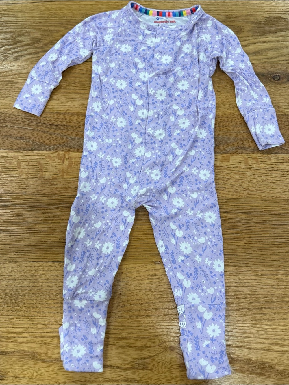 Magnetic Me Lavender Floral Magnetic Footed Pajamas